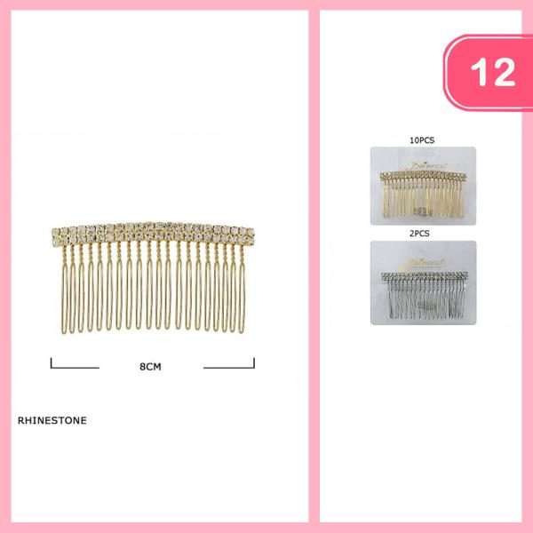 RHINESTONE HAIR COMB PIN (12 UNITS)