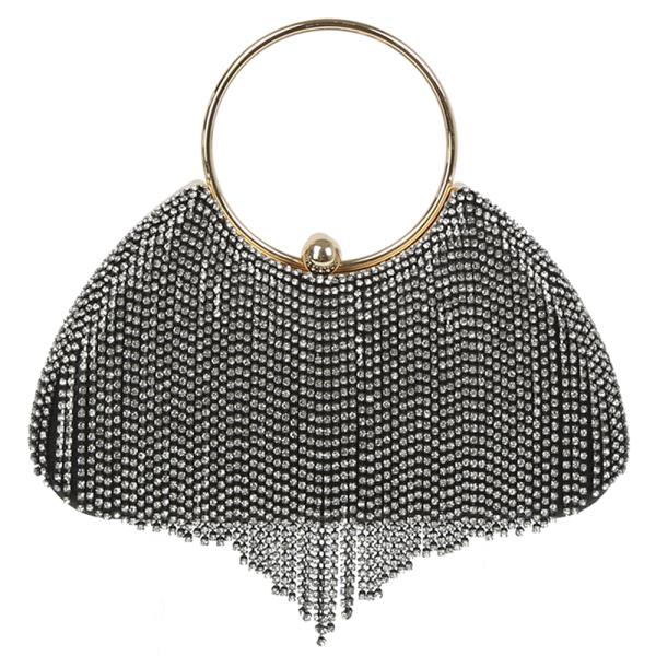 RHINESTONE FRINGE EVENING BAG