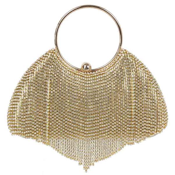 RHINESTONE FRINGE EVENING BAG