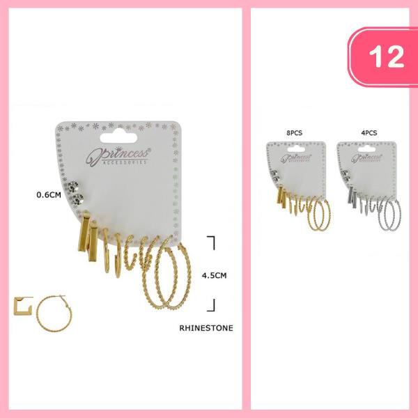 MIXED HOOP EARRING SET (12 UNITS)