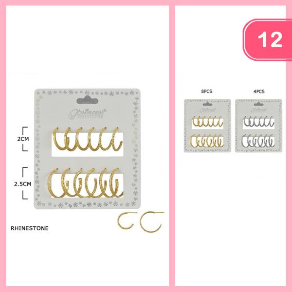 METAL HOOP EARRING SET (12 UNITS)
