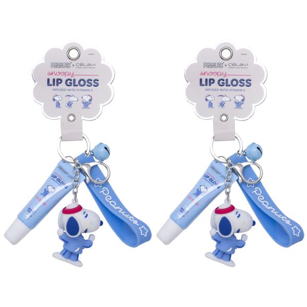 2PC CELAVI X PEANUTS SNOOPY LIP GLOSS KEYCHAIN