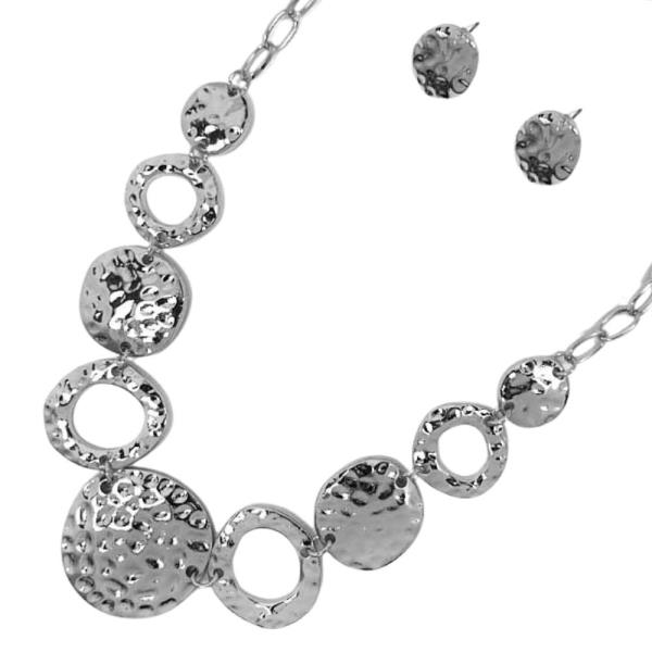 METAL NECKLACE EARRING SET