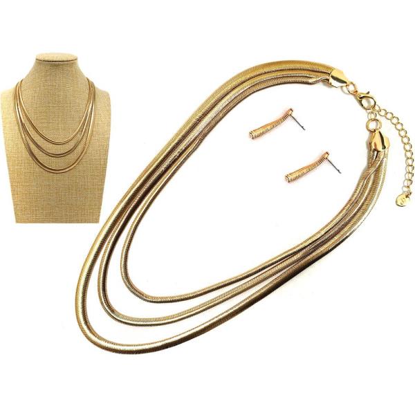 3 LAYERED SNAKE CHAIN SET