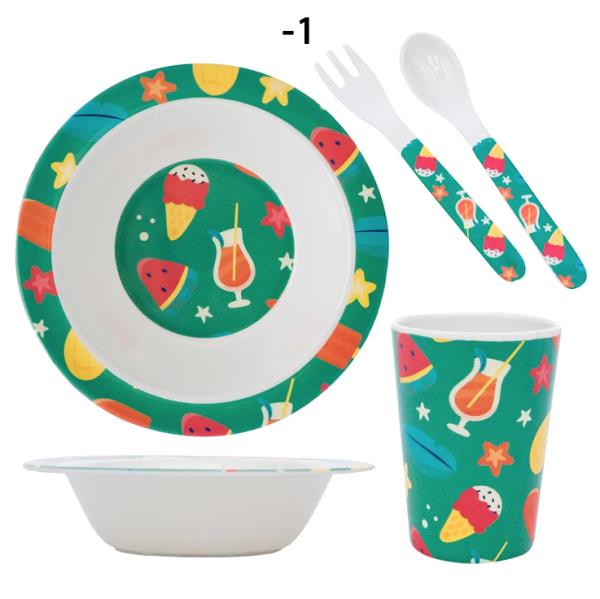 LITTLE MIMOS 5PC KIDS DINNERWARE SET