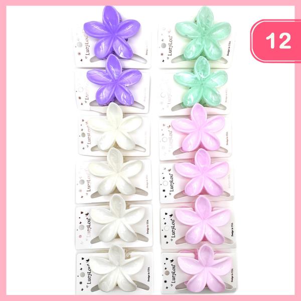 FLOWER HAIR CLAW CLIP (12 UNITS)