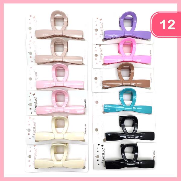 BOW HAIR CLAW CLIP (12 UNITS)