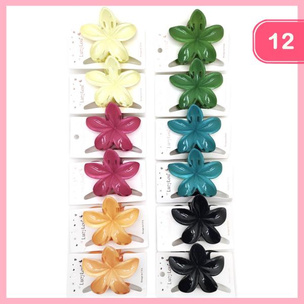 FLOWER HAIR CLAW CLIP (12 UNITS)
