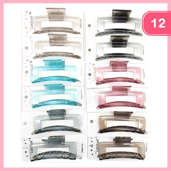 CLEAR HAIR CLAW CLIP (12 UNITS)