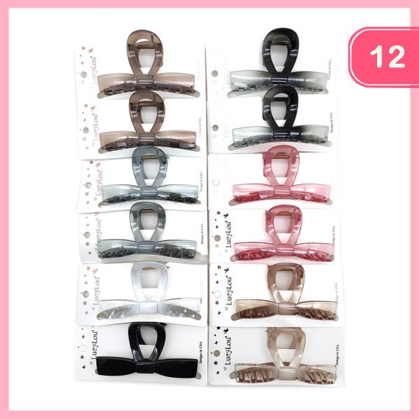 BOW HAIR CLAW CLIP (12 UNITS)