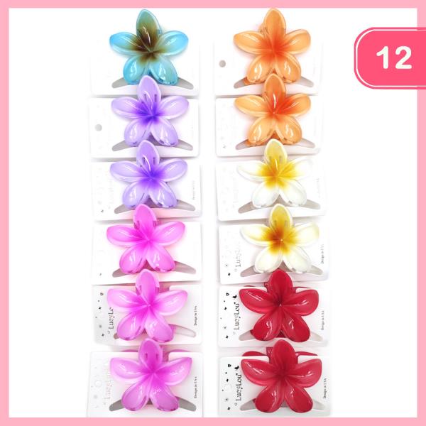 FLOWER HAIR CLAW CLIP (12 UNITS)