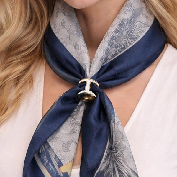 14K GOLD DIPPED H FRAME SCARF RING