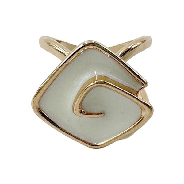 14K GOLD DIPPED SQUARE ROSE SCARF RING