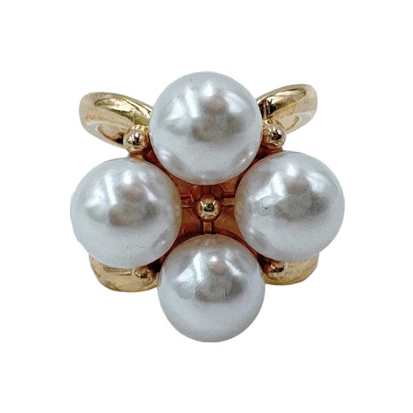 14K GOLD WHITE GOLD DIPPED PEARL CLUSTER SCARF RING