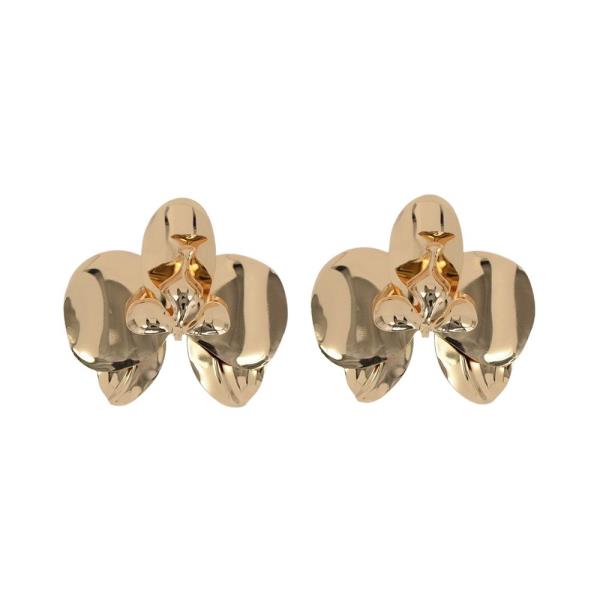 WIDE FLOWER METAL CHARM EARRING