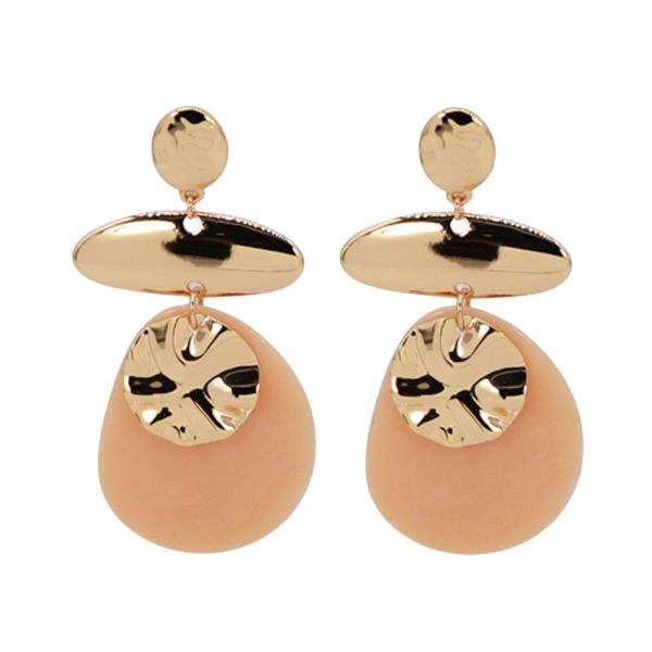 WIDE METAL DANGLE EARRINGS