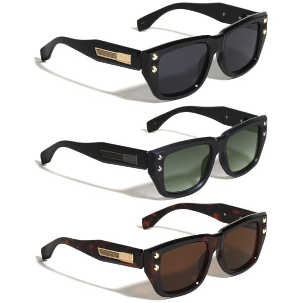 ART DECO TEMPLE ACCENT FRONTAL STUDS GEOMETRIC CAT EYE SUNGLASSES 1DZ