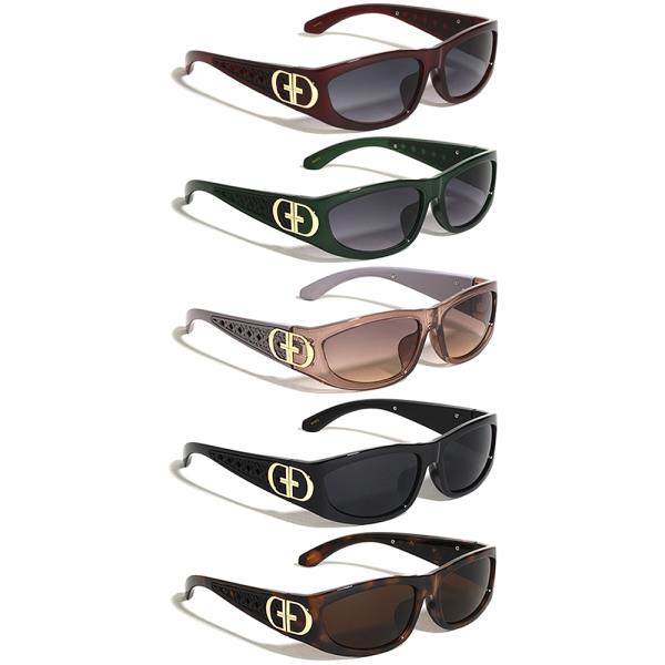 OPEN WEAVE PATTERN WIDE BUTTERFLY SUNGLASSES 1DZ