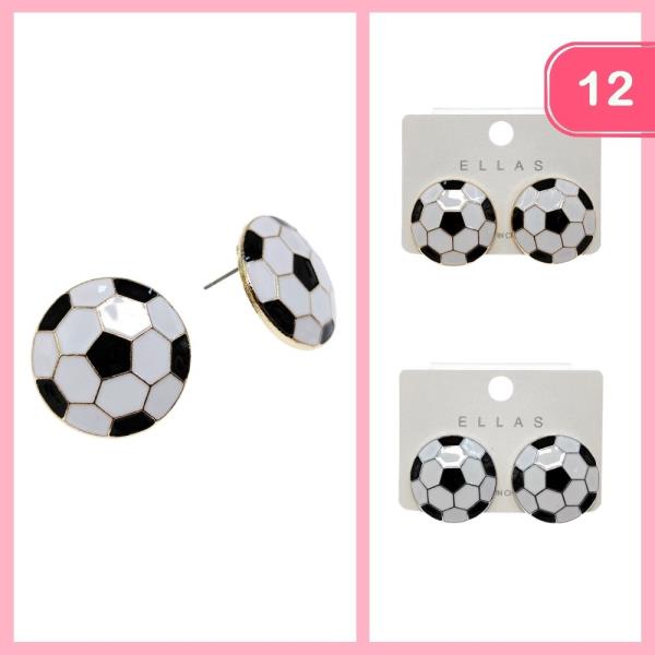 SOCCER BALL POST EARRINGS (12 UNITS)