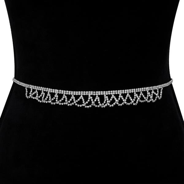 RHINESTONE DESIGN HOOK BELT