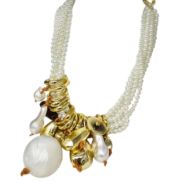 MULTI STRAND LAYERED BEADED STATEMENT NECKLACE EARRING SET