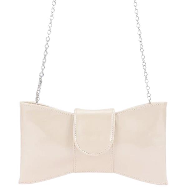 SMOOTH GLOSSY BOW CLUTCH BAG