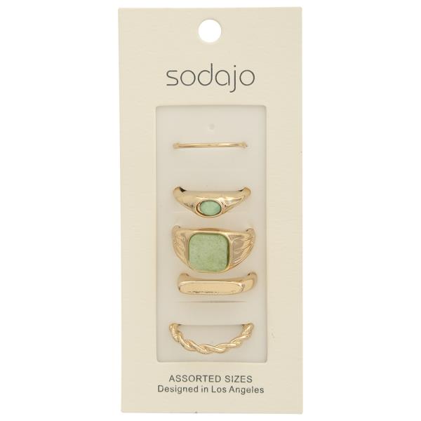 SODAJO ASSORTED METAL DESIGN RING SET
