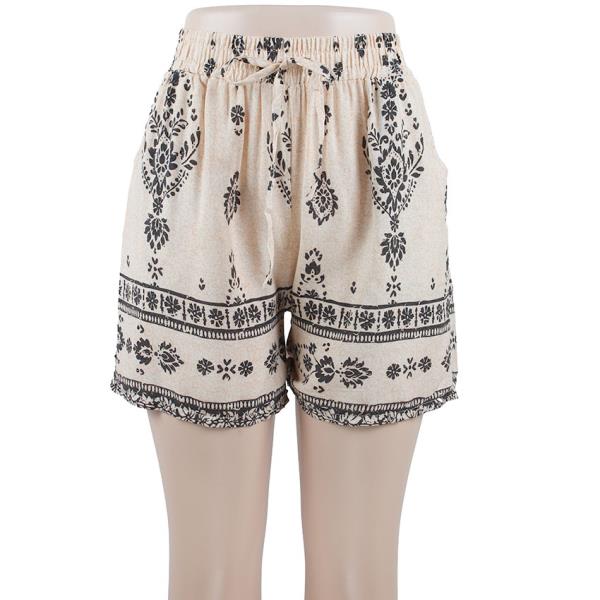 EMBROIDERED ELASTIC WAIST SHORTS
