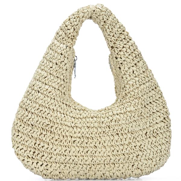 WOVEN STRAW HOBO BAG