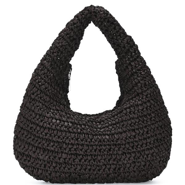 WOVEN STRAW HOBO BAG
