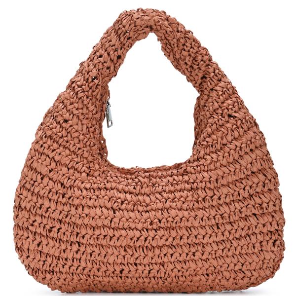 WOVEN STRAW HOBO BAG