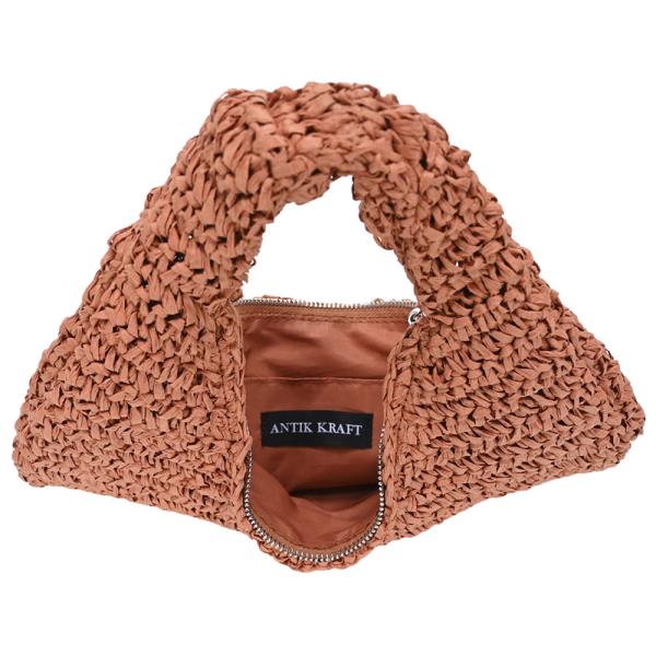 WOVEN STRAW HOBO BAG