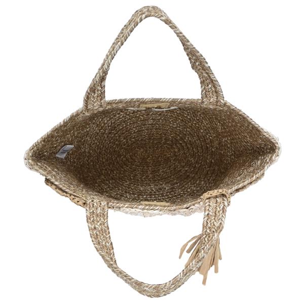 FLORAL WOVEN DESIGN TOTE BAG