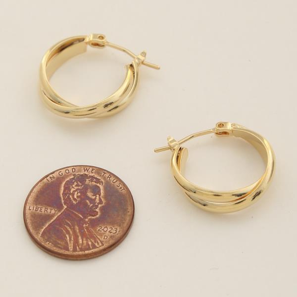 ROUND 14K GOLD DIPPED METAL HOOP EARRING