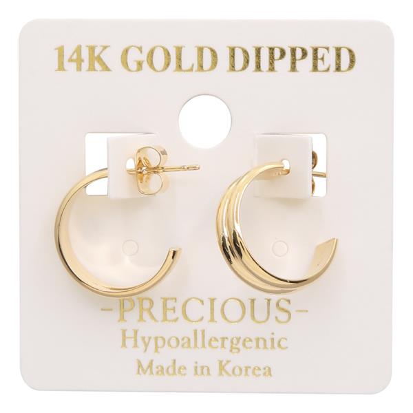 OPEN 14K GOLD DIPPED METAL HOOP EARRING