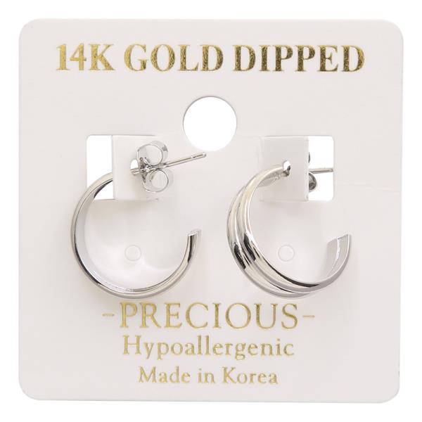 OPEN 14K GOLD DIPPED METAL HOOP EARRING