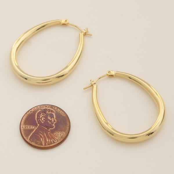 ROUND TEAR DROP SHAPE 14K GOLD DIPPED EARRING