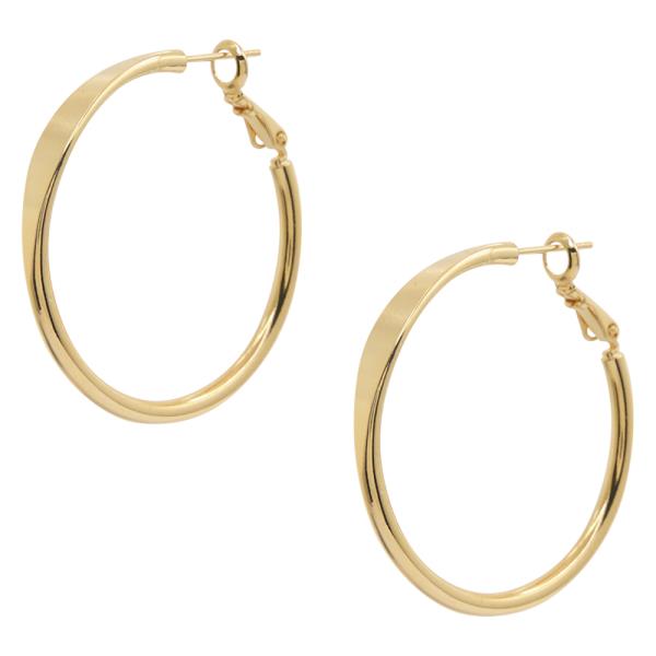 ROUND 14K GOLD DIPPED METAL HOOP EARRING
