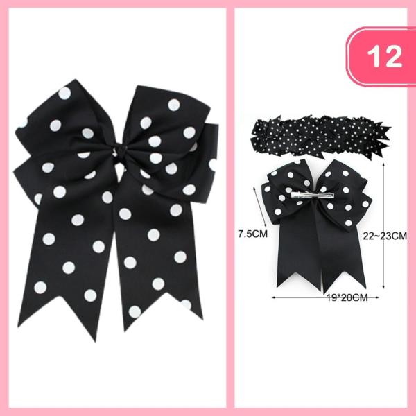 POLKA DOT HAIR BOW (12 UNITS)