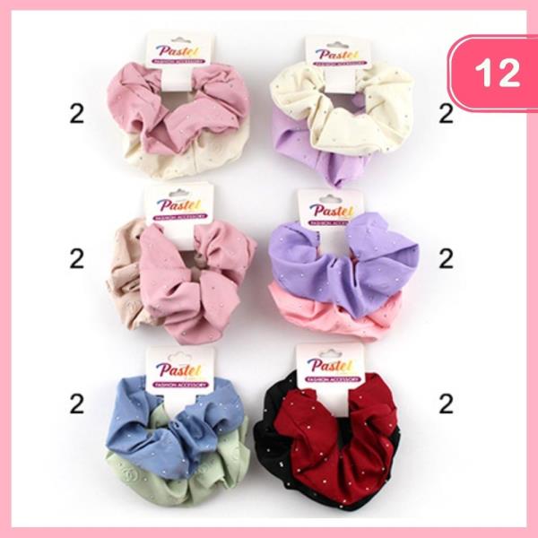 POLKA DOT HAIR SCRUNCHIE (12 UNITS)