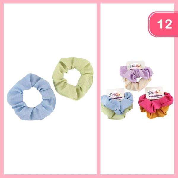LIGHT CHECKERED HAIR SCRUNCHIE (12 UNITS)