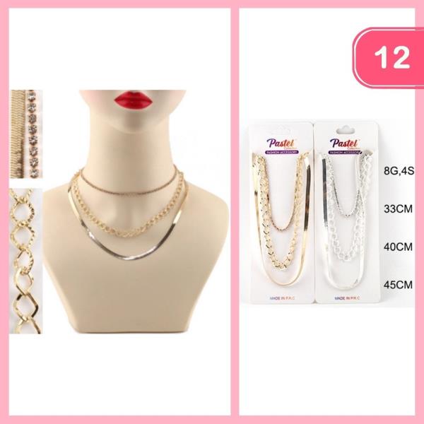 LAYERED STACKABLE NECKLACES (12 UNITS)