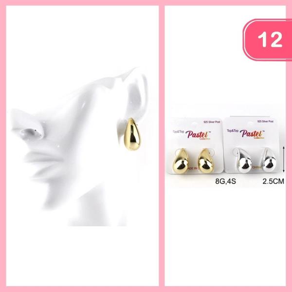 TEARDROP POST EARRINGS (12 UNITS)