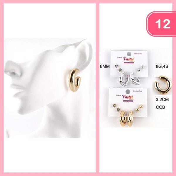 MIXED POST W/ HOOP EARRING (12 UNITS)