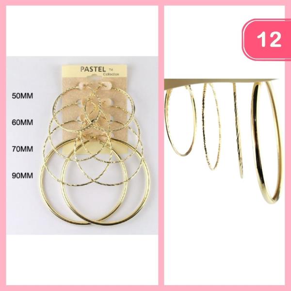 MIXED HOOP EARRINGS (12 UNITS)