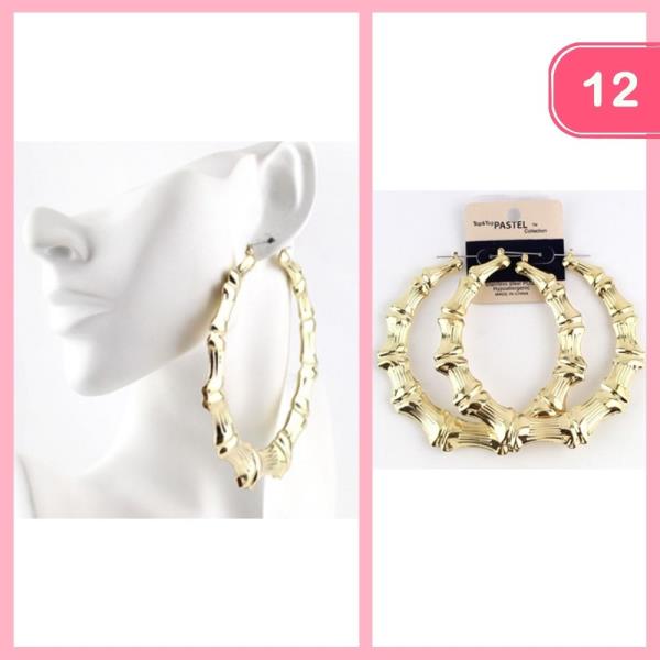 BAMBOO HOOP EARRING (12 UNITS)