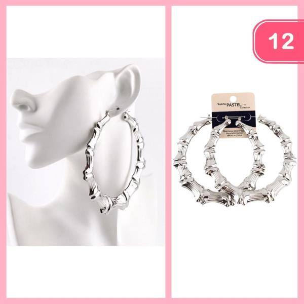 BAMBOO HOOP EARRING (12 UNITS)