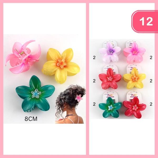 FLOWER HAIR CLAW CLIP (12 UNITS)