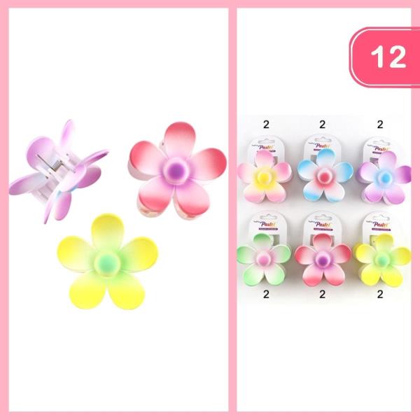 FLOWER HAIR CLAW CLIP (12 UNITS)