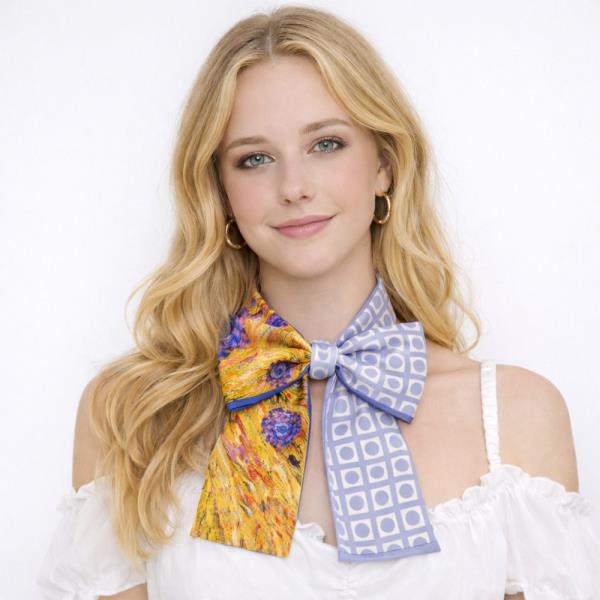 ABSTRACT SWIRL SKINNY SCARF
